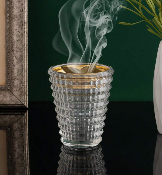 Wave Pattern Glass Incense Burner